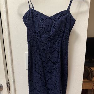 Lilly Pulitzer Navy Floral Lace Mini Dress